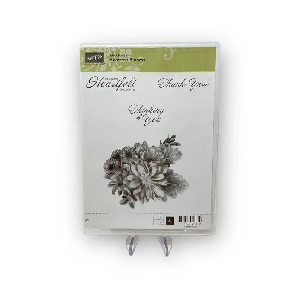 Stampin’ Up! Sale-A-Bration Heartfelt Blooms Best Thoughts Rubber Stamp Set New